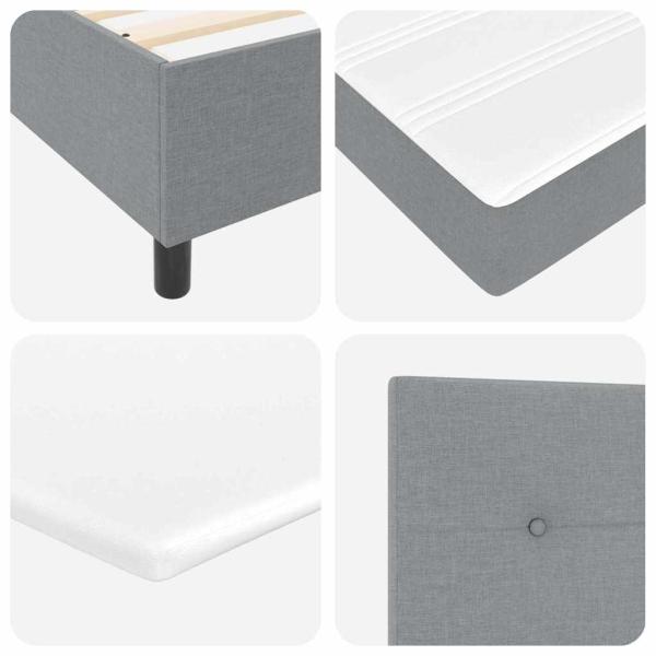Boxspringbett mit Matratze Hellgrau 160x200 cm Stoff