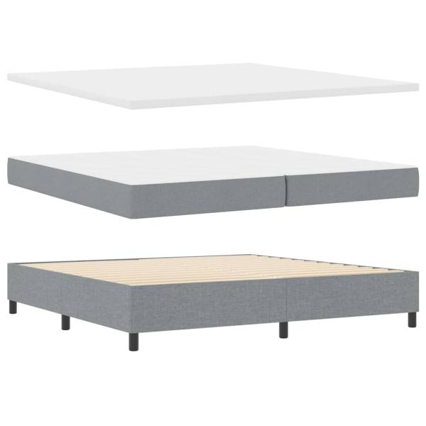 Boxspringbett mit Matratze Hellgrau 200x200 cm Stoff