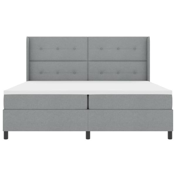 Boxspringbett mit Matratze Hellgrau 200x200 cm Stoff