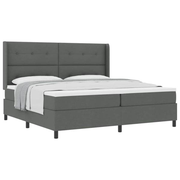 Boxspringbett mit Matratze Dunkelgrau 200x200 cm Stoff
