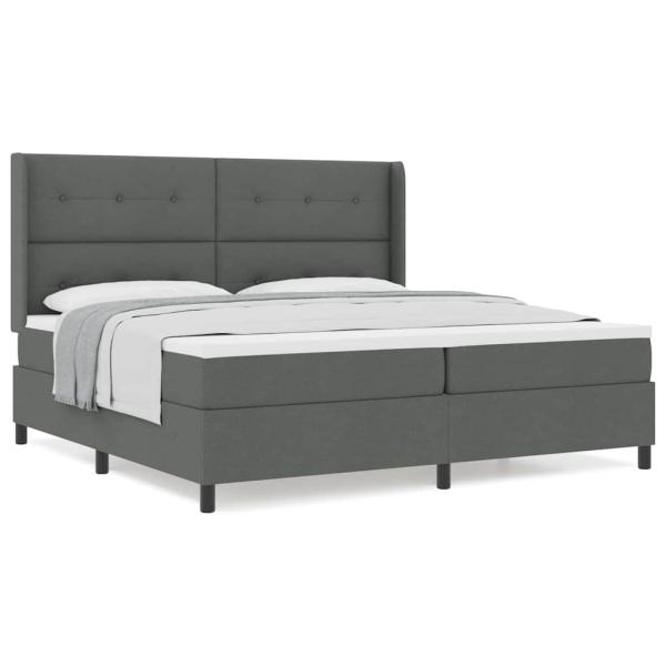 Boxspringbett mit Matratze Dunkelgrau 200x200 cm Stoff