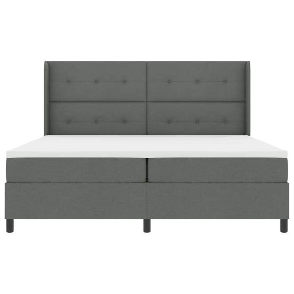 Boxspringbett mit Matratze Dunkelgrau 200x200 cm Stoff