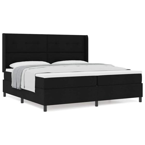 Boxspringbett mit Matratze Schwarz 200x200 cm Stoff