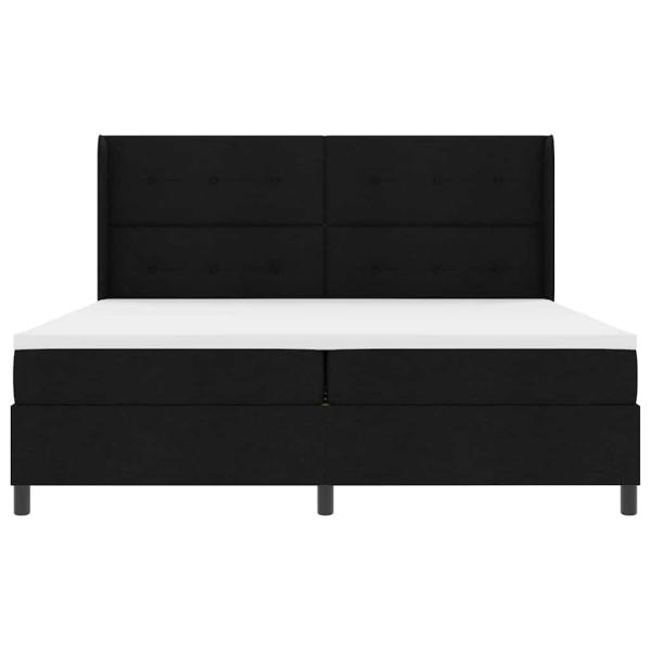 Boxspringbett mit Matratze Schwarz 200x200 cm Stoff