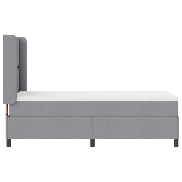 Boxspringbett mit Matratze Hellgrau 90x190 cm Stoff