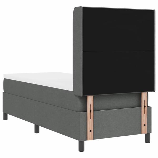 Boxspringbett mit Matratze Dunkelgrau 90x190 cm Stoff