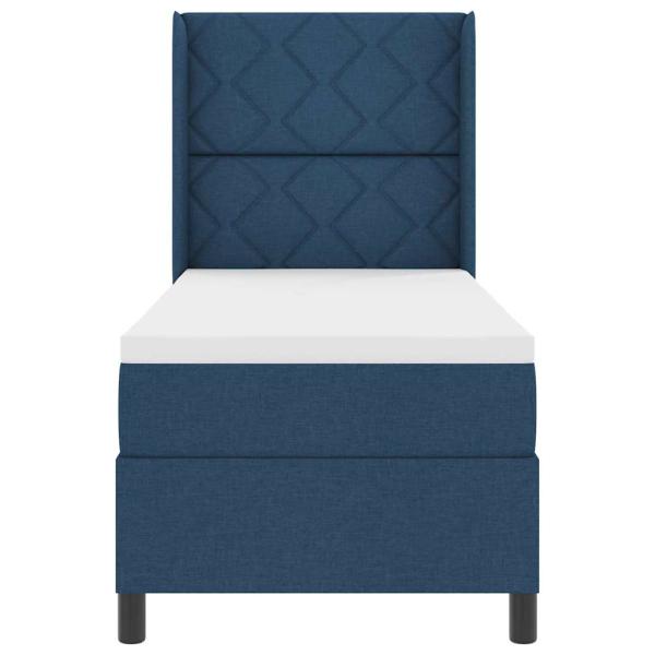 Boxspringbett mit Matratze Blau 90x190 cm Stoff