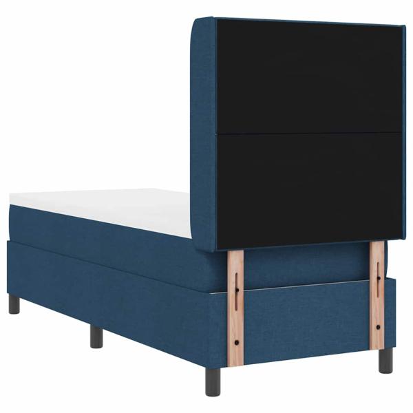 Boxspringbett mit Matratze Blau 90x190 cm Stoff