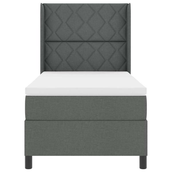 Boxspringbett mit Matratze Dunkelgrau 100x200 cm Stoff
