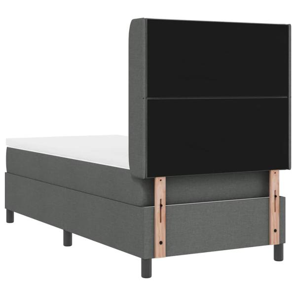 Boxspringbett mit Matratze Dunkelgrau 100x200 cm Stoff