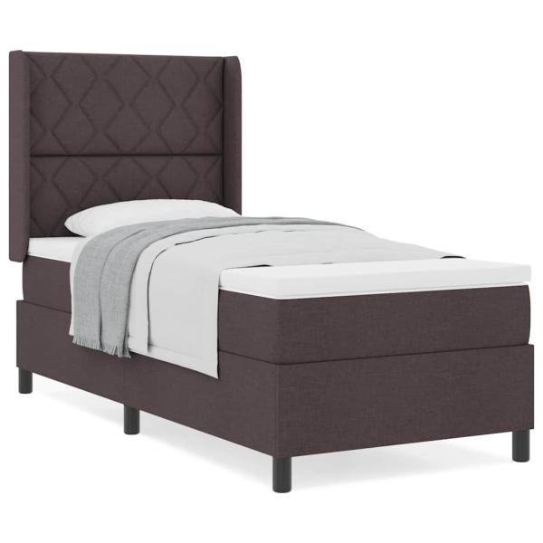 Boxspringbett mit Matratze Dunkelbraun 100x200 cm Stoff