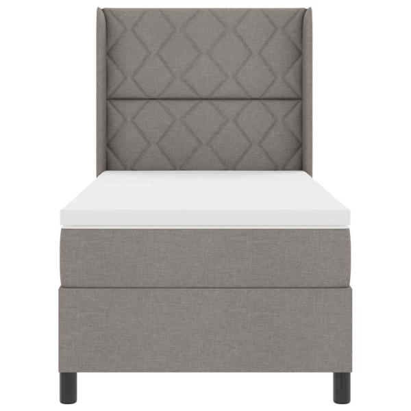 Boxspringbett mit Matratze Taupe 100x200 cm Stoff