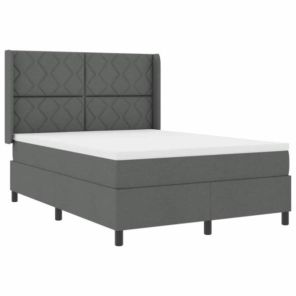 Boxspringbett mit Matratze Dunkelgrau 140x190 cm Stoff