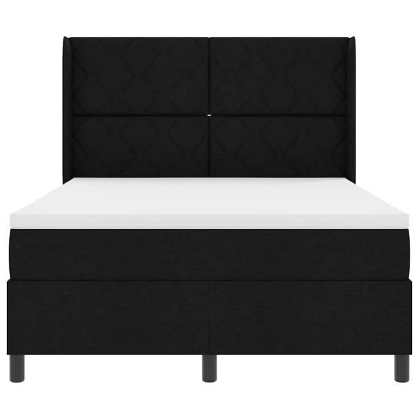 Boxspringbett mit Matratze Schwarz 140x200 cm Stoff