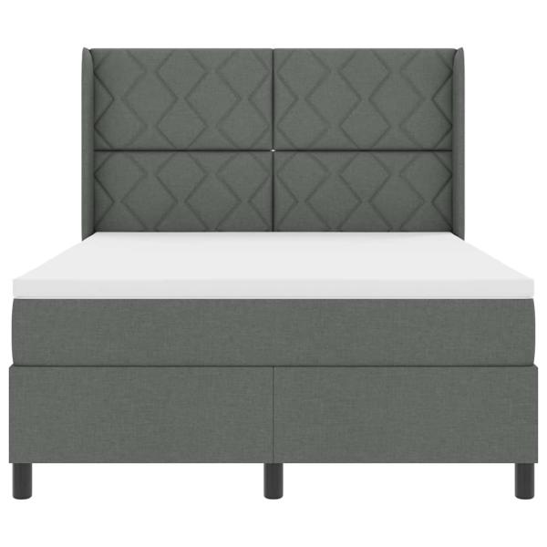 Boxspringbett mit Matratze Dunkelgrau 160x200 cm Stoff