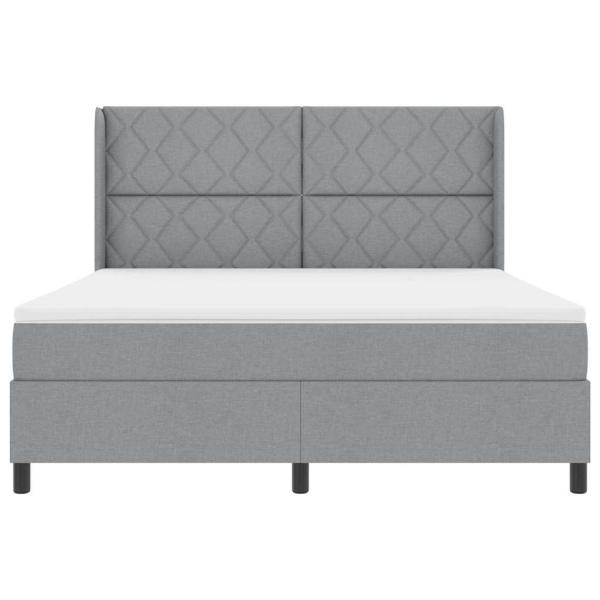 Boxspringbett mit Matratze Hellgrau 180x200 cm Stoff
