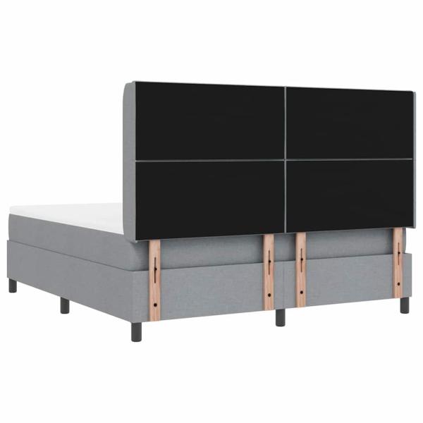 Boxspringbett mit Matratze Hellgrau 180x200 cm Stoff