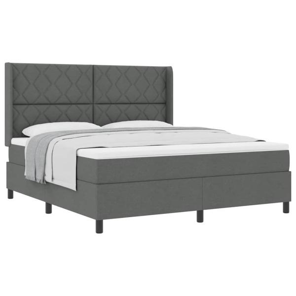 Boxspringbett mit Matratze Dunkelgrau 180x200 cm Stoff