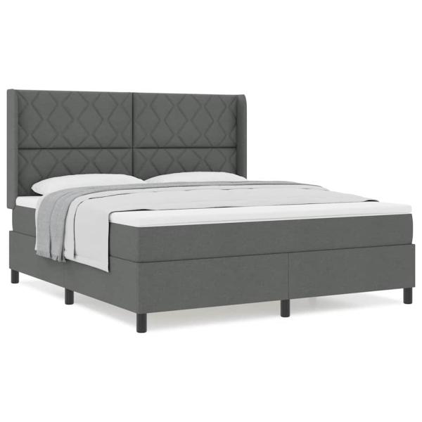 Boxspringbett mit Matratze Dunkelgrau 180x200 cm Stoff