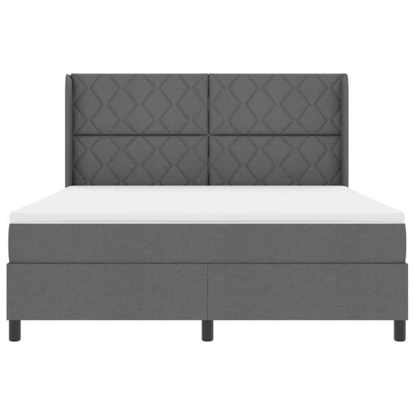 Boxspringbett mit Matratze Dunkelgrau 180x200 cm Stoff
