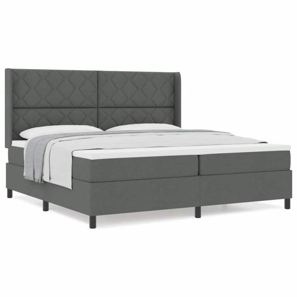 Boxspringbett mit Matratze Dunkelgrau 200x200 cm Stoff