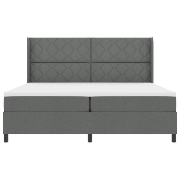 Boxspringbett mit Matratze Dunkelgrau 200x200 cm Stoff