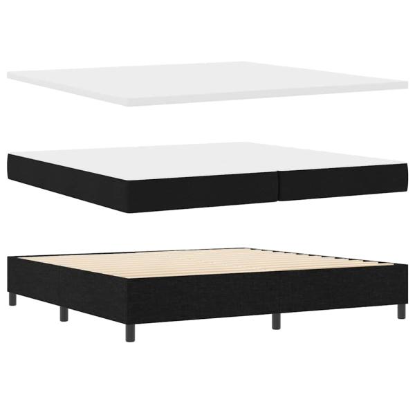 Boxspringbett mit Kissen Schwarz 200 x 200 cm Stoff
