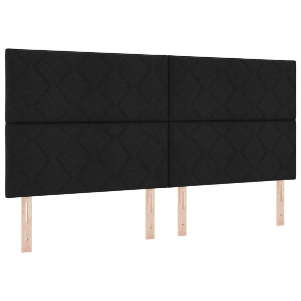 Boxspringbett mit Kissen Schwarz 200 x 200 cm Stoff