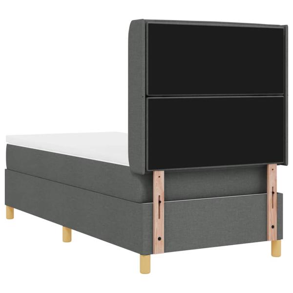 Boxspringbett mit Matratze Dunkelgrau 80x200 cm Stoff