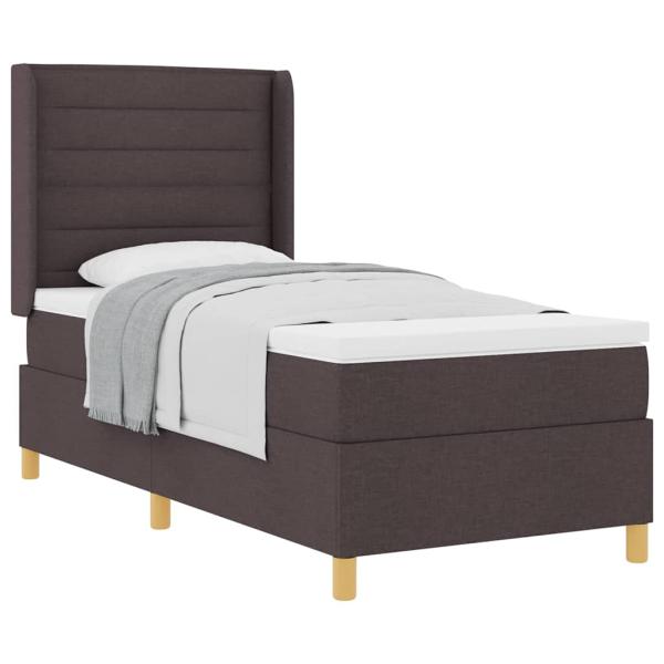Boxspringbett mit Matratze Dunkelbraun 80x200 cm Stoff