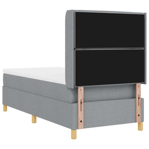 Boxspringbett mit Matratze Hellgrau 90x200 cm Stoff