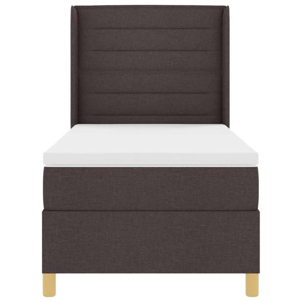 Boxspringbett mit Matratze Dunkelbraun 90x200 cm Stoff