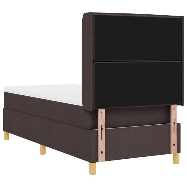 Boxspringbett mit Matratze Dunkelbraun 90x200 cm Stoff