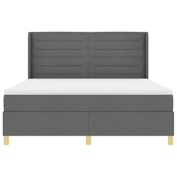 Boxspringbett mit Matratze Dunkelgrau 180x200 cm Stoff
