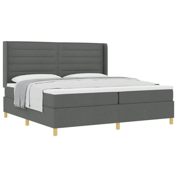 Boxspringbett mit Matratze Dunkelgrau 200x200 cm Stoff