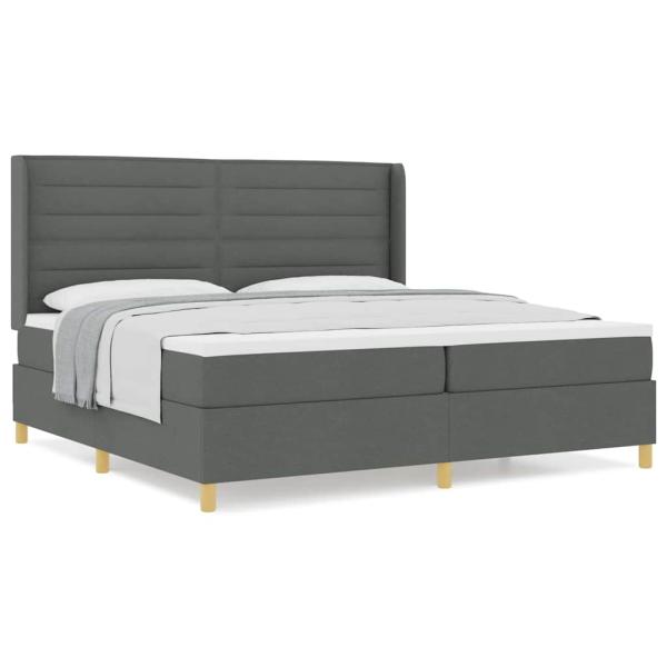 Boxspringbett mit Matratze Dunkelgrau 200x200 cm Stoff