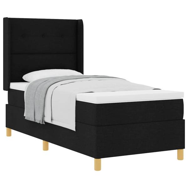 Boxspringbett mit Matratze Schwarz 80x200 cm Stoff