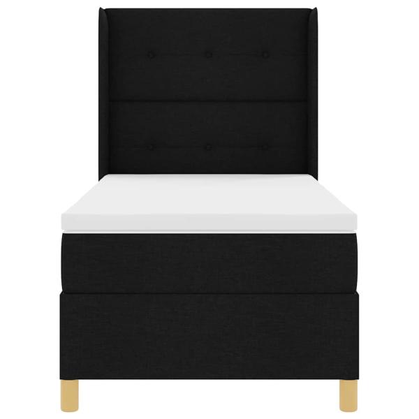 Boxspringbett mit Matratze Schwarz 80x200 cm Stoff