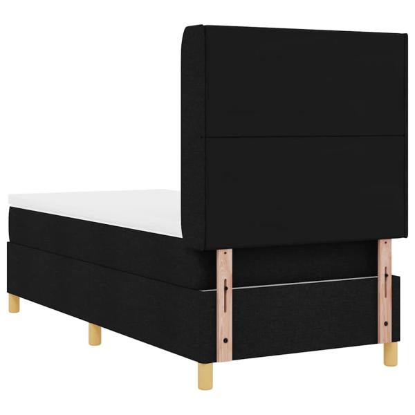 Boxspringbett mit Matratze Schwarz 80x200 cm Stoff