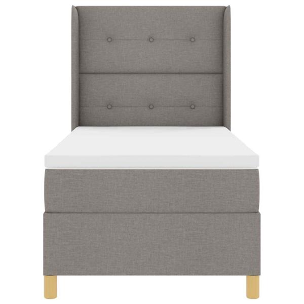 Boxspringbett mit Matratze Taupe 100x200 cm Stoff