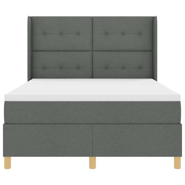 Boxspringbett mit Matratze Dunkelgrau 140x200 cm Stoff
