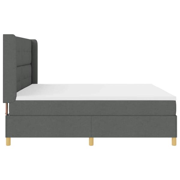 Boxspringbett mit Matratze Dunkelgrau 200x200 cm Stoff
