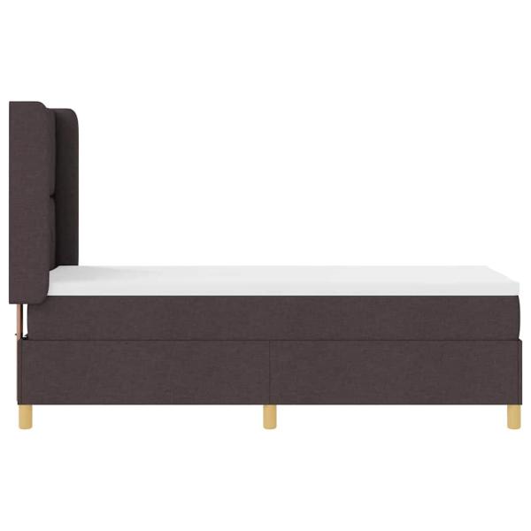 Boxspringbett mit Matratze Dunkelbraun 80x200 cm Stoff