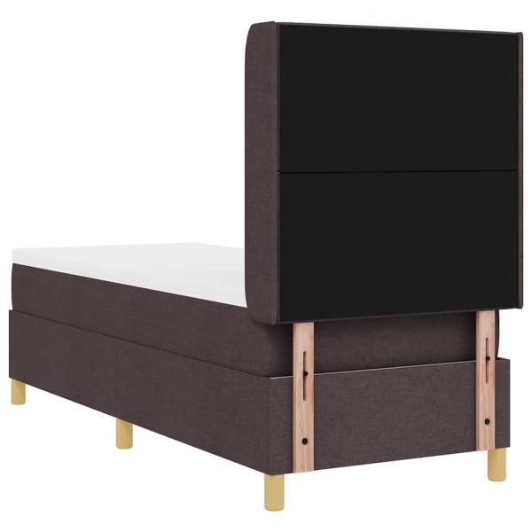 Boxspringbett mit Matratze Dunkelbraun 80x200 cm Stoff