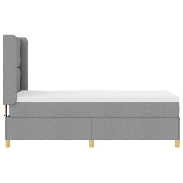 Boxspringbett mit Matratze Hellgrau 90x190 cm Stoff