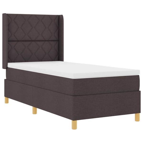 Boxspringbett mit Matratze Dunkelbraun 100x200 cm Stoff