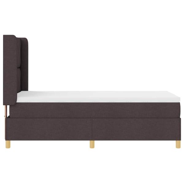 Boxspringbett mit Matratze Dunkelbraun 100x200 cm Stoff