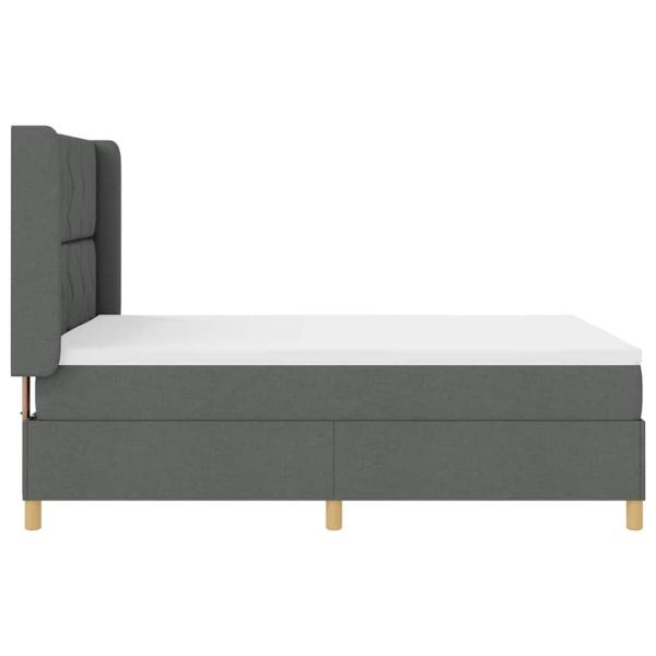 Boxspringbett mit Matratze Dunkelgrau 140x200 cm Stoff