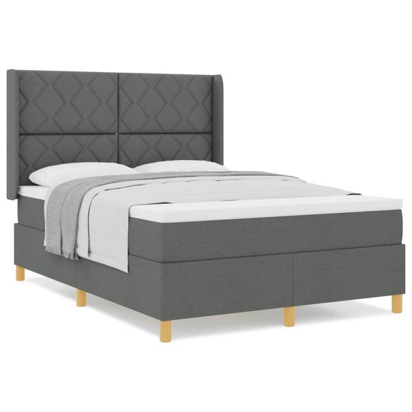 Boxspringbett mit Matratze Dunkelgrau 160x200 cm Stoff