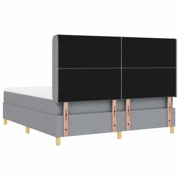 Boxspringbett mit Matratze Hellgrau 180x200 cm Stoff